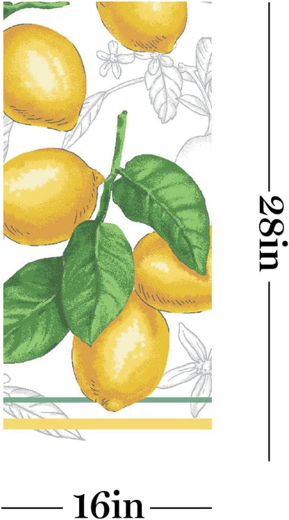 Lots of Lemons Modern Kitchen Towel, Oven Mitt & Potholder Set, 4-Pack, White-Yellow