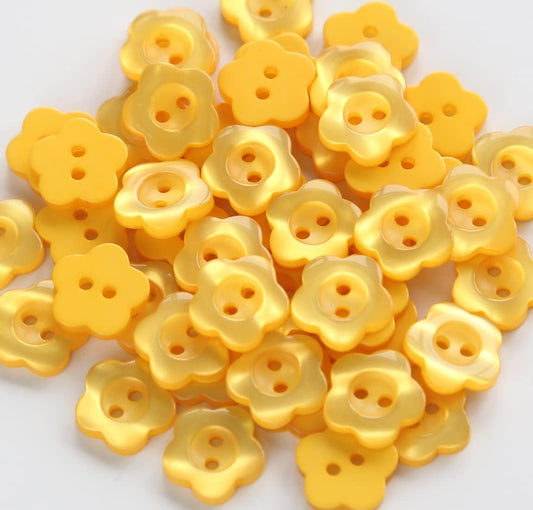 1/2 inch (12.5mm) Flower Shape Buttons for Sewing Shirts Yellow Resin Buttons for DIY Crafts Projects Scrapbooking Pack of 150 pcs