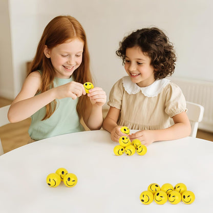20PCS Squeeze Toys Face Stress Balls Bulk Funny Yellow Stress Balls for Kids Mini Foam Ball Mini Stress Relief Ball for Kids Adults Classroom Anxious Fidget Sensory Party Decorations Supplies