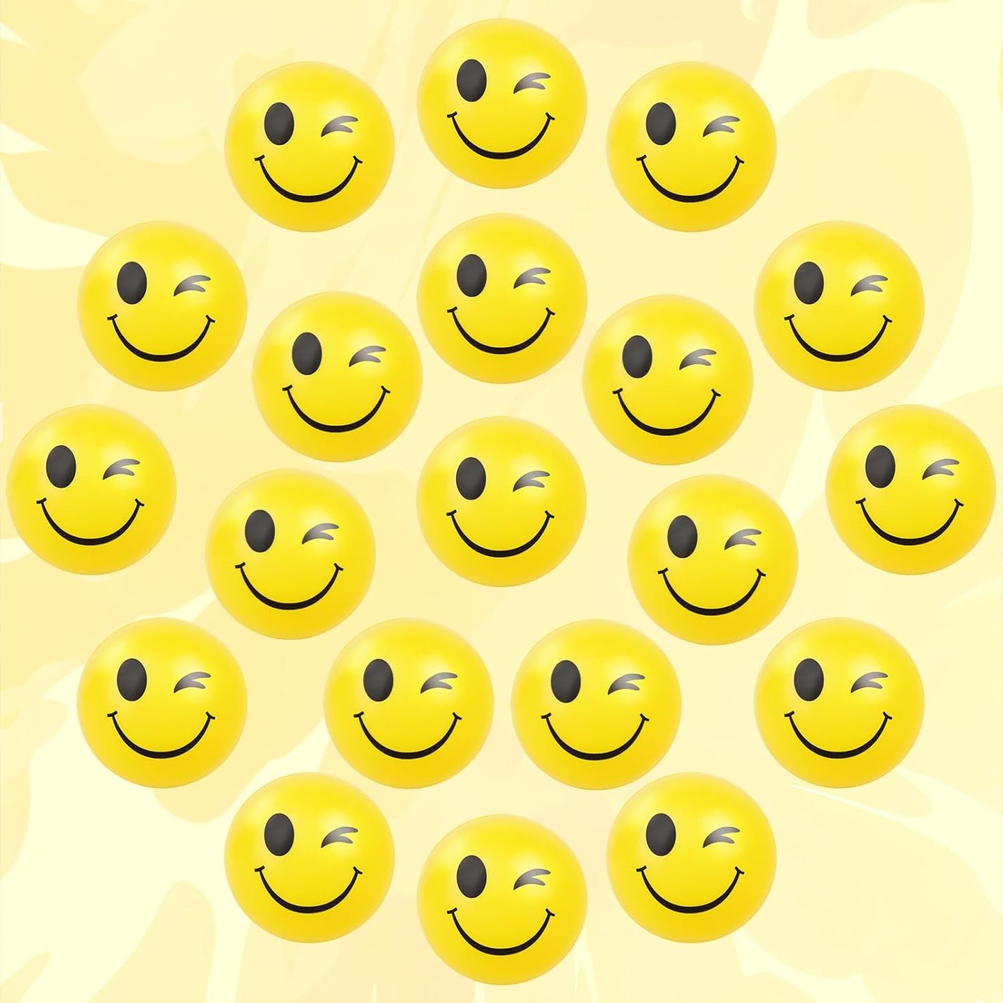 20PCS Squeeze Toys Face Stress Balls Bulk Funny Yellow Stress Balls for Kids Mini Foam Ball Mini Stress Relief Ball for Kids Adults Classroom Anxious Fidget Sensory Party Decorations Supplies