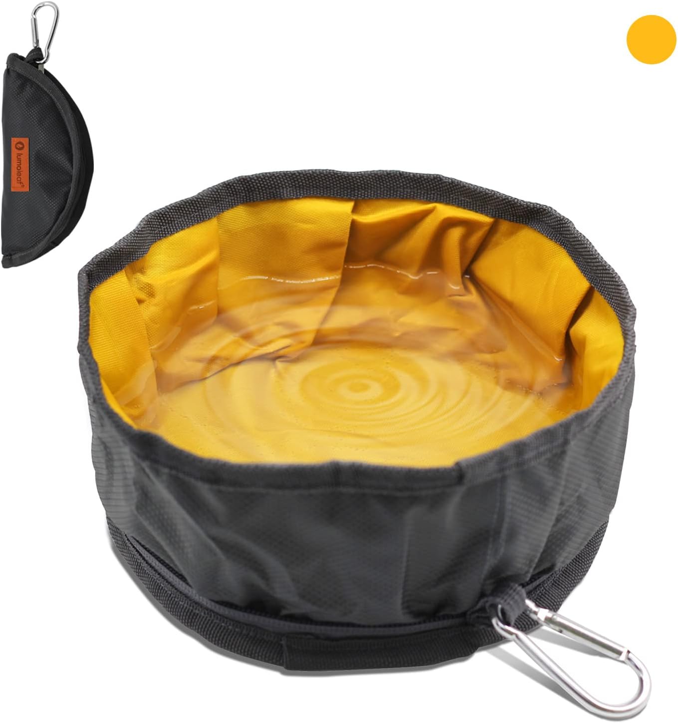 Collapsible Dog Travel Bowl, 8 Cups Large Lightweight Foldable Bowl, Water and Food Bowls for Pets Dogs Cats with Zipper