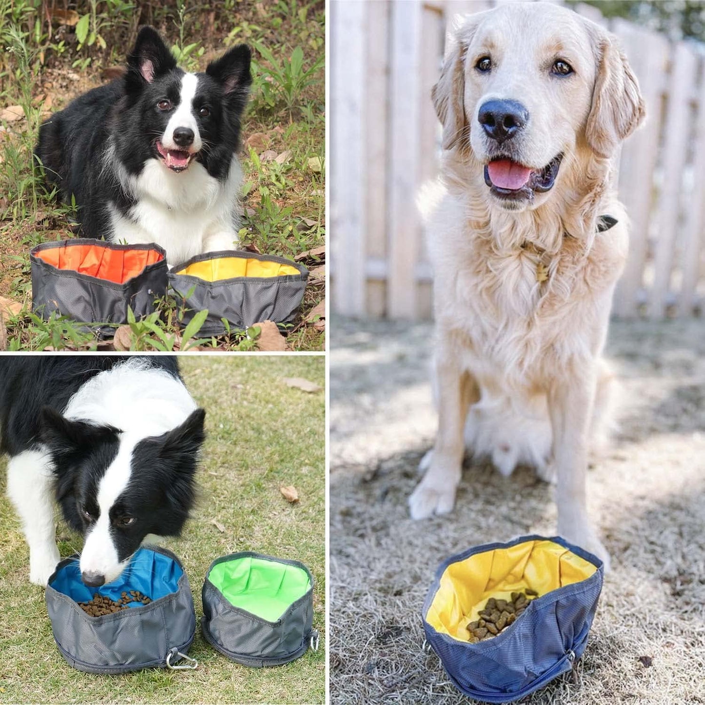 Collapsible Dog Travel Bowl, 8 Cups Large Lightweight Foldable Bowl, Water and Food Bowls for Pets Dogs Cats with Zipper