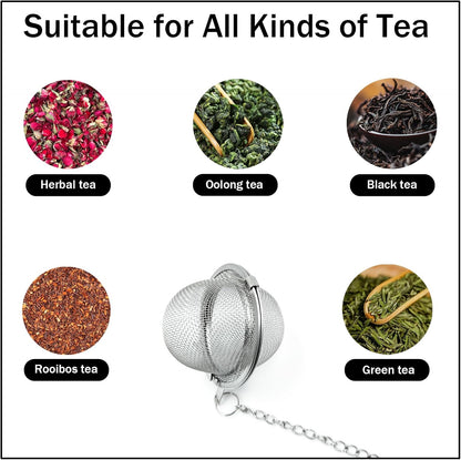 2 Pack Stainless Steel Tea Infuser with Bee Blossom Charm - Mesh Tea Ball Strainer for Loose Leaf Tea