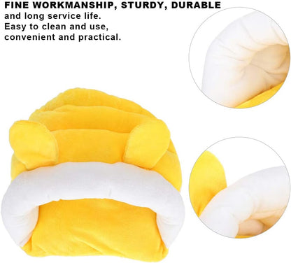 Hamster Nest Bed House Thicken Cotton Cute Warm Sleeping Hideout for Small Pets Like Hamsters Sugar Gliders Squirrels Flannel Material Yellow Color Optional Sizes S M L (Yellow)