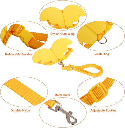 Duck Walking Harness and Leash Chicken Duck Outdoor Training Rope Adjustable Rope for Pet Poultry Hen Cock (M, Yellow)