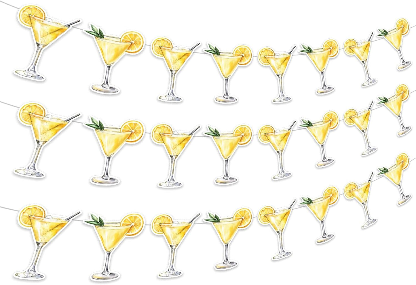 3Pcs Lemon Party Banner Garland A Drop Older Lemon Party Decoration Yellow Martini Party Decorations Martini Bar Banner for Women Bachelorette Party Bridal Shower Cocktail Party Supplies