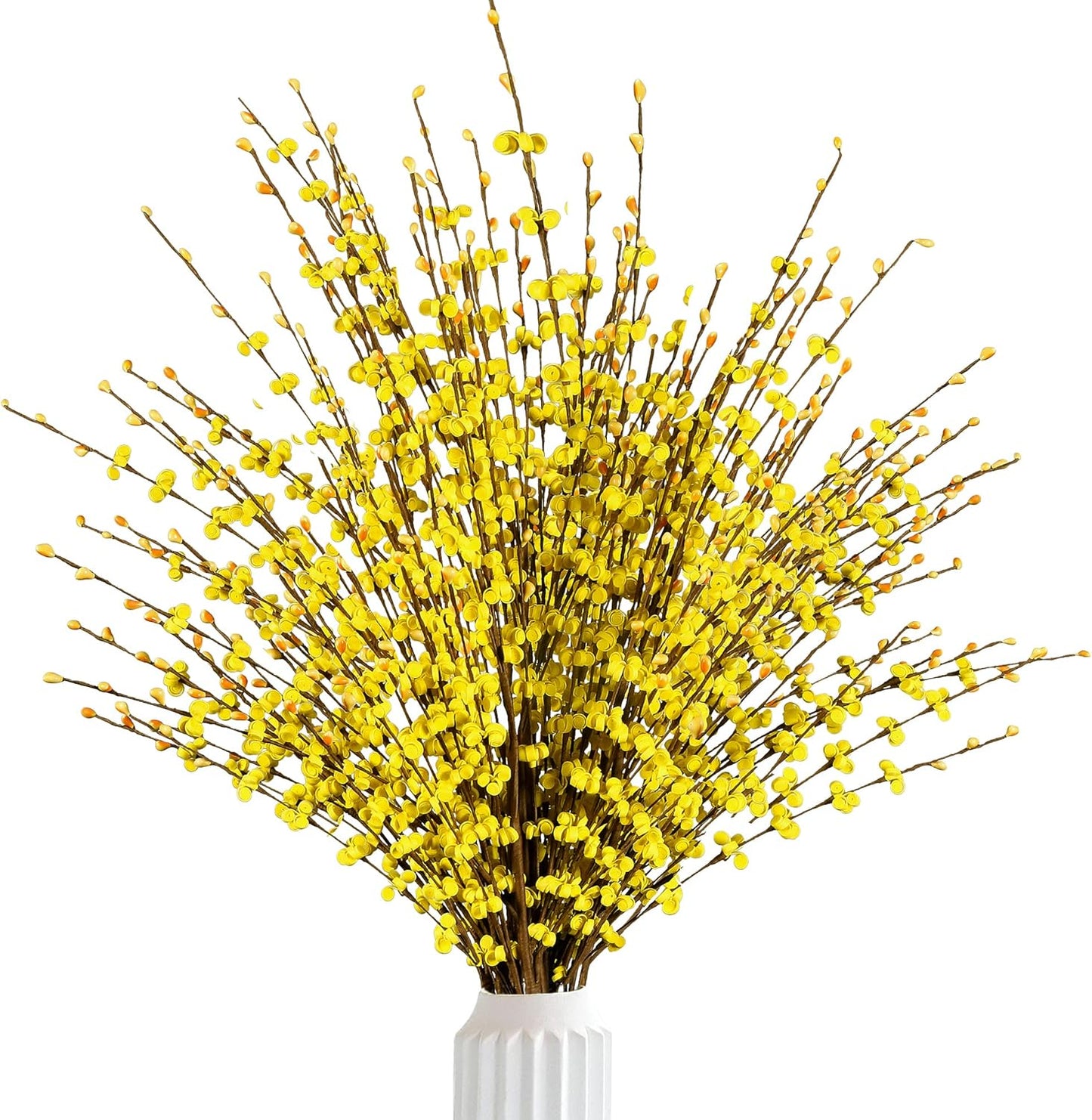 10 Pcs 29.5’’ Long Artificial Jasmine Flowers Tall Fake Flower Bouquet Faux Jasmine Plants Dry Branches for Wedding Home Party Office Hotel Restaurant Kitchen Decoration（Yellow）