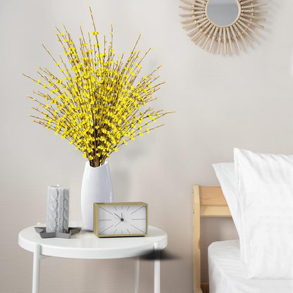 10 Pcs 29.5’’ Long Artificial Jasmine Flowers Tall Fake Flower Bouquet Faux Jasmine Plants Dry Branches for Wedding Home Party Office Hotel Restaurant Kitchen Decoration（Yellow）