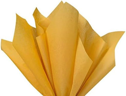 Noble Gold Dark Yellow Bulk Tissue Paper 15" X 20" 100 Sheets Premium Tissue Paper Made in USA