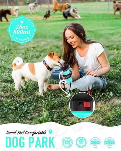 lesotc Dog Water Bottle, Portable Dog Water Dispenser, Leak Proof Dog Travel Water Bottle Pet Water Bottle for Outdoor Walking, Hiking, Travel, BPA-Free, Lightweight