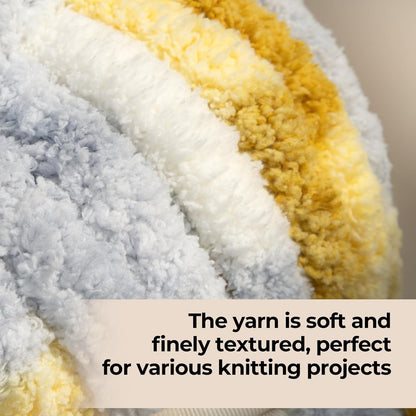 Chunky Yarn for Hand Knitting & Crocheting, Soft Jumbo Yarn,8 Pack | Mixed Color , Bulky Fluffy Yarn for Blankets, Scarves & DIY Projects,Light Purple+Light Blue+Yellow+Light Green+Pink+White