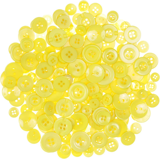 350-450Pcs Yellow Buttons for Crafts Assorted Size Craft Buttons | Yellow Buttons for Crafts Assorted Size Buttons Craft Buttons for Arts, DIY Crafts Decoration Buttons for Crafts 0.3-1 inch