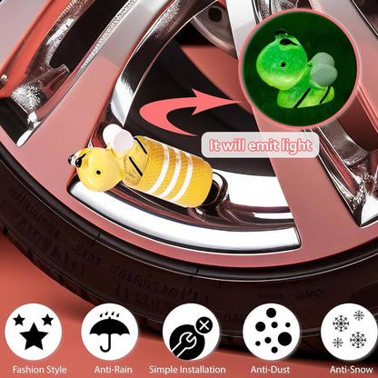 4Pcs Yellow Duck Car Tire Valve Stem Caps Aluminum Universal Tire Air Cap | Rust-Proof Tire Valve Covers for Car,SUV,Bike,Motorcycle,Tire Decor,Car Accessories Duck Love Gifts for Men,Women,Drivers