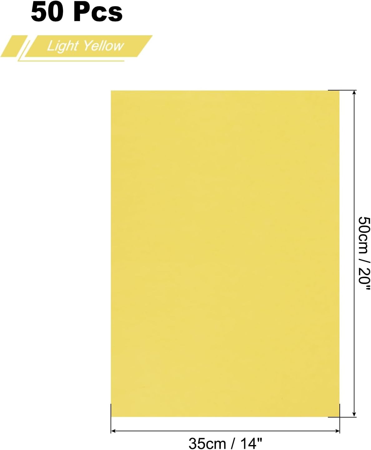 50 Sheets Tissue Paper 14" x 20", Tissue Paper for Gift Bags Tissue Paper Light Yellow for Gift Wrapping, Arts & Crafts, Packing