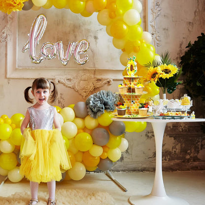 3 Tier Bee Paper Cupcake Stand Holder Sunflower Party Dessert Round Tower Yellow Sturdy Cupcake Pastry Stand for Kids Birthday Baby Shower Decorations Bee Theme Party Supplies