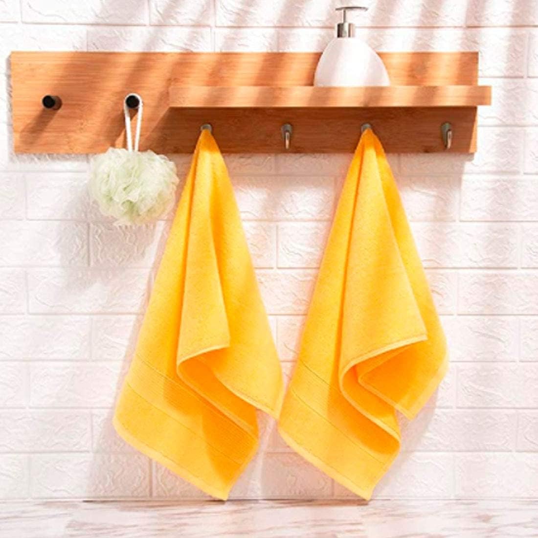 Bathroom Hand Towels (14x30 inch), Home Soft Cotton Super Soft Highly Absorbent Hand Towel for Bath, Hand, Face, Gym and Spa,(Yellow 2 Pack)