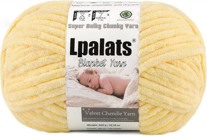 Baby Blanket Yarn for Crocheting - 1 Pack of 300g/10.6oz Super Fluffy Chunky Chenille Yarn for Hand Knitting, 115 yds Super Bulky Plush Yarn for Cozy Blankets and Amigurumi (1, Goose Yellow)
