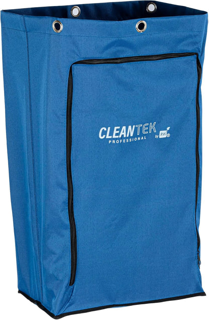 Janitor CART Bag ONLY: Clean Tek Professional 18 Gallon Janitorial Bag, 1 Heavy-Duty Receptacle with Zipper - Janitor Cart Sold Separately, Durable, Yellow Plastic Replacement