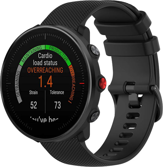 Bands Compatible with Polar Vantage M, 22mm Quick Release Replacement Sport Colourful Silicone Bracelet Strap Band Polar Vantage M Smartwatch, Soft and Durable (Black/Gray/Yellow)