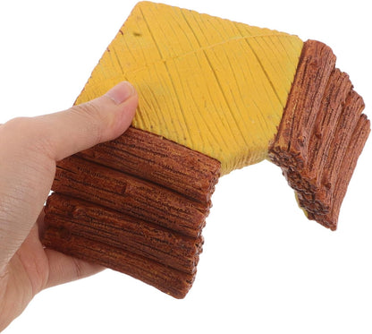 2pcs Turtle Basking Platform and Climbing Ramp for Turtle Tank and Fish Tank, Synthetic Resin Reptile Habitat Accessories with Reptile Hiding Cave Hideout, Yellow and Random Color