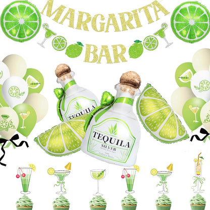 Moomoo and Margarita Party Decorations Margarita Party Decoration |Margs and Matrimony Bachelorette , 49pcs Tequila & Lemon Balloons, Banner,Caketopper |Tequila Party Decorations| Lemon Party Decor