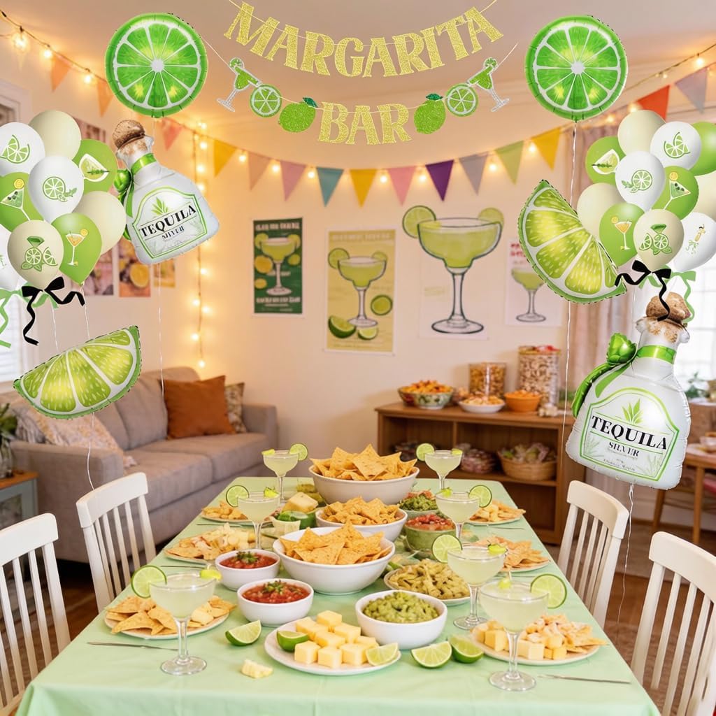 Moomoo and Margarita Party Decorations Margarita Party Decoration |Margs and Matrimony Bachelorette , 49pcs Tequila & Lemon Balloons, Banner,Caketopper |Tequila Party Decorations| Lemon Party Decor