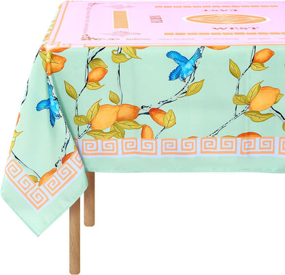 55 x 55 in Mahjong Tablecloth, Lemon Card Table Mat, Multi Purpose Game Table Cover, Mahjong Party Decorations for Beginners, Lovers, Card, Board Tile Games, Poker, Dominoes (Yellow)