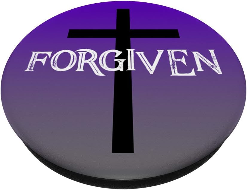 Christian Design Forgiven Cross Jesus Purple Saved Gift PopSockets PopGrip: Swappable Grip for Phones & Tablets