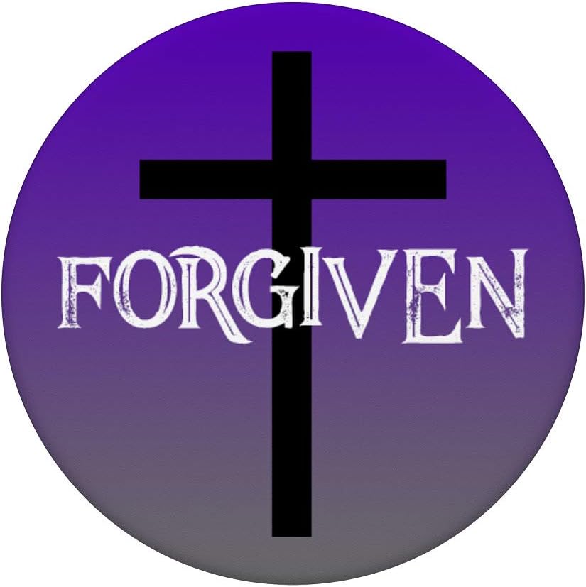Christian Design Forgiven Cross Jesus Purple Saved Gift PopSockets PopGrip: Swappable Grip for Phones & Tablets