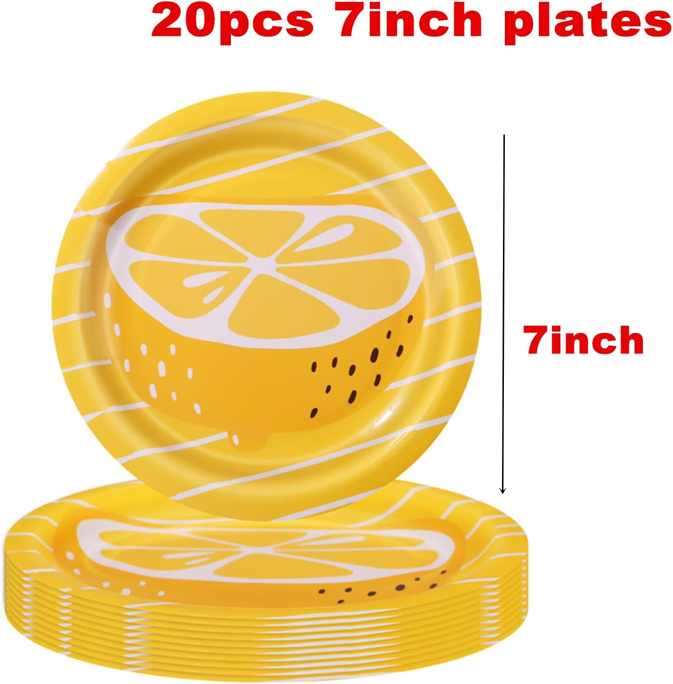80 Pcs Lemon Birthday Decorations Plates and Napkins Yellow Lemons Summer Party Supplies for Baby Shower Lemon Theme Disposable Plates Tableware Set, Serves 20 Guests