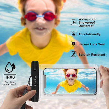 6 Pack Waterproof Phone Pouch Dry Bag Underwater Case for iPhone 16 15 14 13 12 11 Pro Plus Max Mini Xs XR X 8 7, Galaxy S23 S22 S21 Ultra Note up to 7" -Mixed