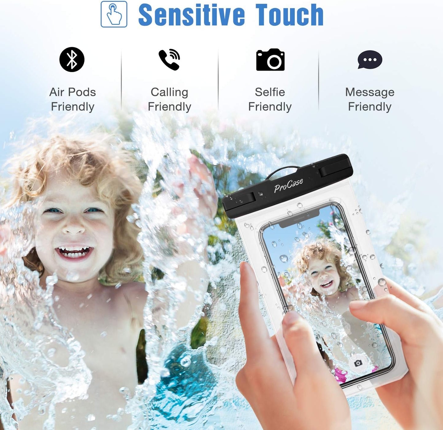 6 Pack Waterproof Phone Pouch Dry Bag Underwater Case for iPhone 16 15 14 13 12 11 Pro Plus Max Mini Xs XR X 8 7, Galaxy S23 S22 S21 Ultra Note up to 7" -Mixed