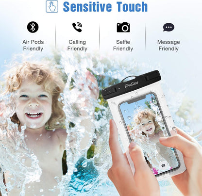 6 Pack Waterproof Phone Pouch Dry Bag Underwater Case for iPhone 16 15 14 13 12 11 Pro Plus Max Mini Xs XR X 8 7, Galaxy S23 S22 S21 Ultra Note up to 7" -Mixed