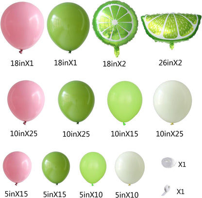 Margs And Matrimony Bachelorette Party Decor,148Pcs Margarita Balloon Arch | Pink Green Yellow Balloon, Lime Lemon Foil Balloons, Martini Themed Birthday, Wedding, Bridal Shower Bach Party