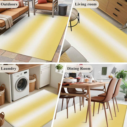 Area Rug 4x6ft, Gradient Lemon Yellow Abstract Washable Rugs for Living Room Bedroom, Modern Aesthetic Art Soft Non-Slip Area Rugs Rectangle Floor Carpet for Dining Room