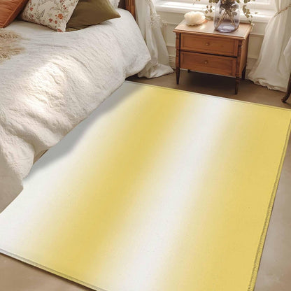 Area Rug 4x6ft, Gradient Lemon Yellow Abstract Washable Rugs for Living Room Bedroom, Modern Aesthetic Art Soft Non-Slip Area Rugs Rectangle Floor Carpet for Dining Room