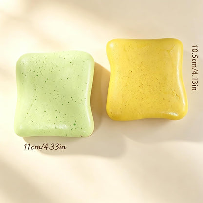 2PCS Soft Bread Butter Squishy Toy,Slow Rising Squishy Funny Novelty Sensory Fidget Toy, Portable Squishy Play Toy for Anxiety Calming, Party Favo(Yellow/Green)
