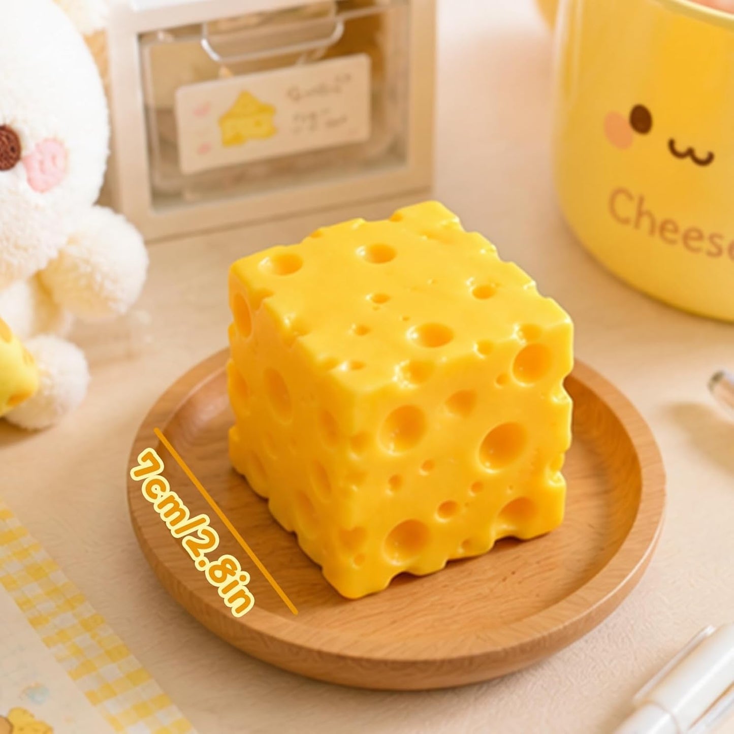 Yellow Cheese Squishy Stress Relief Fidget Stress Relief Original Sensory Stress Balls Gifts for Adults
