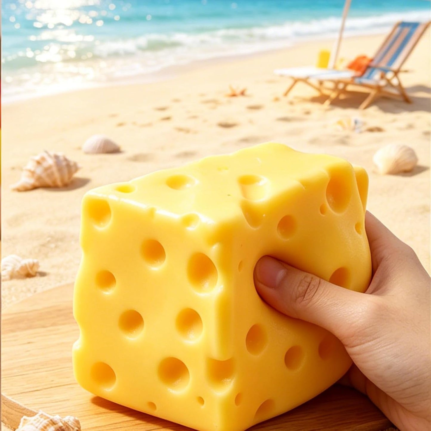 Yellow Cheese Squishy Stress Relief Fidget Stress Relief Original Sensory Stress Balls Gifts for Adults