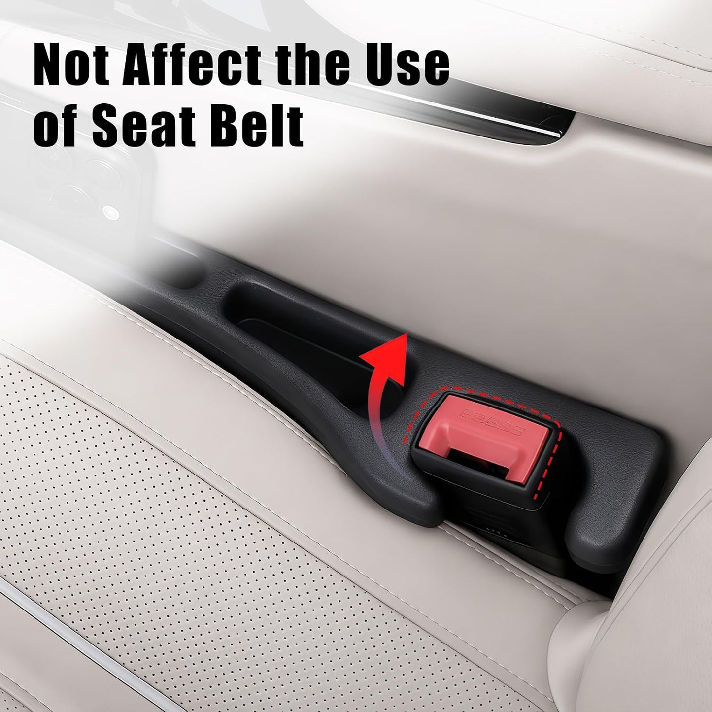 Car Seat Gap Filler Organizer 2 PCS Black Universal Seat Gap Plug Blocker Anti-Drop Console Catcher Phone Keys Storage for Car Truck SUV Auto Accessories Style2