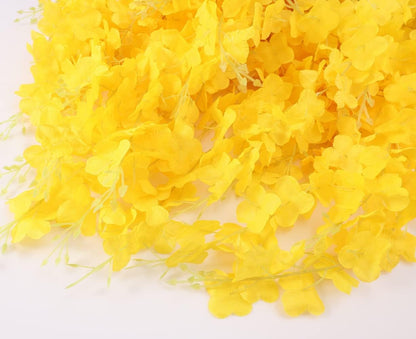 24 Pack 3.6 Feet Artificial Wisteria Hanging Flowers Garland Fake Wisteria Vine for Garden Floral Wedding Decor (Yellow)