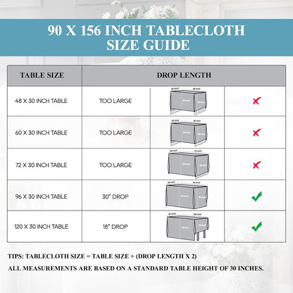 Tablecloth 2 Pack 90 * 156inch Rectangle Table Cloth Polyester, Stain Wrinkle Resistant Polyester Dining Table Cover for Kitchen Dinning Party Wedding Rectangular Buffet Decoration(Yellow)