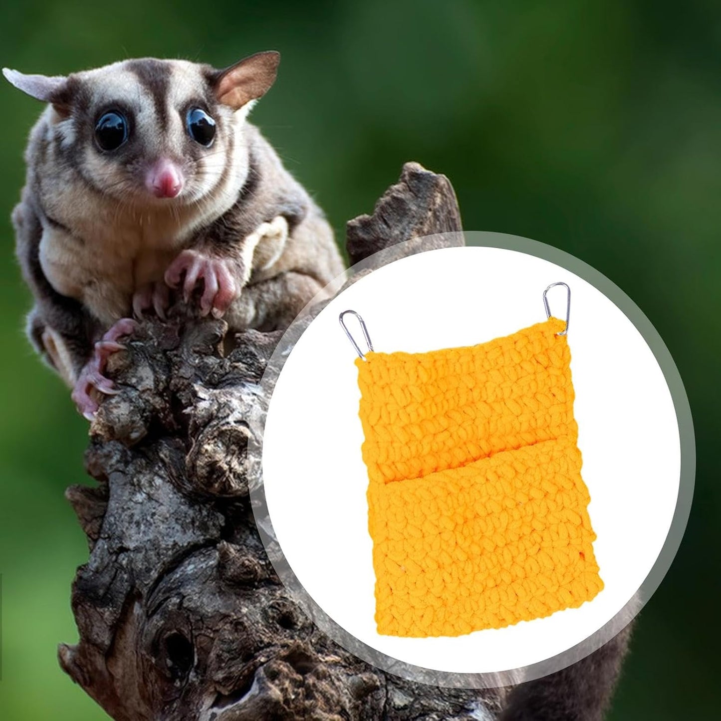 Pet Hammock Soft Hanging Bed Cage Accessories for Ferret Chinchilla Hamster Guinea Pig Small Animal Nest- Yellow