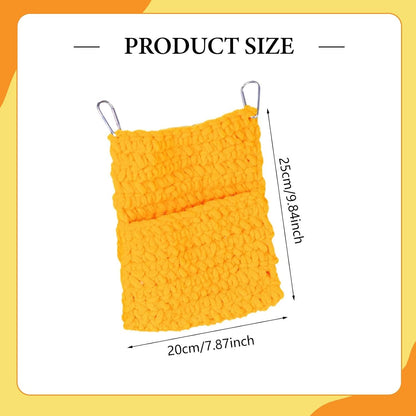 Pet Hammock Soft Hanging Bed Cage Accessories for Ferret Chinchilla Hamster Guinea Pig Small Animal Nest- Yellow