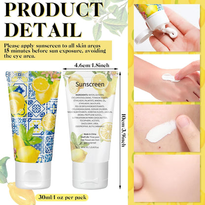 36 Sets Sunscreen for Baby Shower Party Favors SPF 30 Mini Lotion 1 oz Resistant Travel Sunscreen Bulk Thank You Gifts for Guest Party Supplies(Lemon)