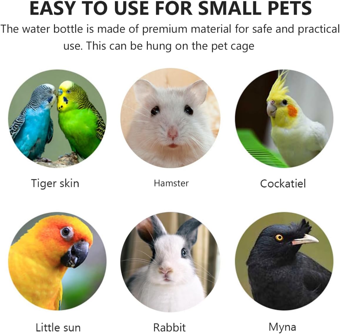 Small Animal Water Bottle 2 Pack, No Drip Guinea Pig Water Bottle & Rabbit Water Dispenser, 350ml Leakproof Pet Water Dispenser for Hamster, Bunny & Small Pet Cage Accessories