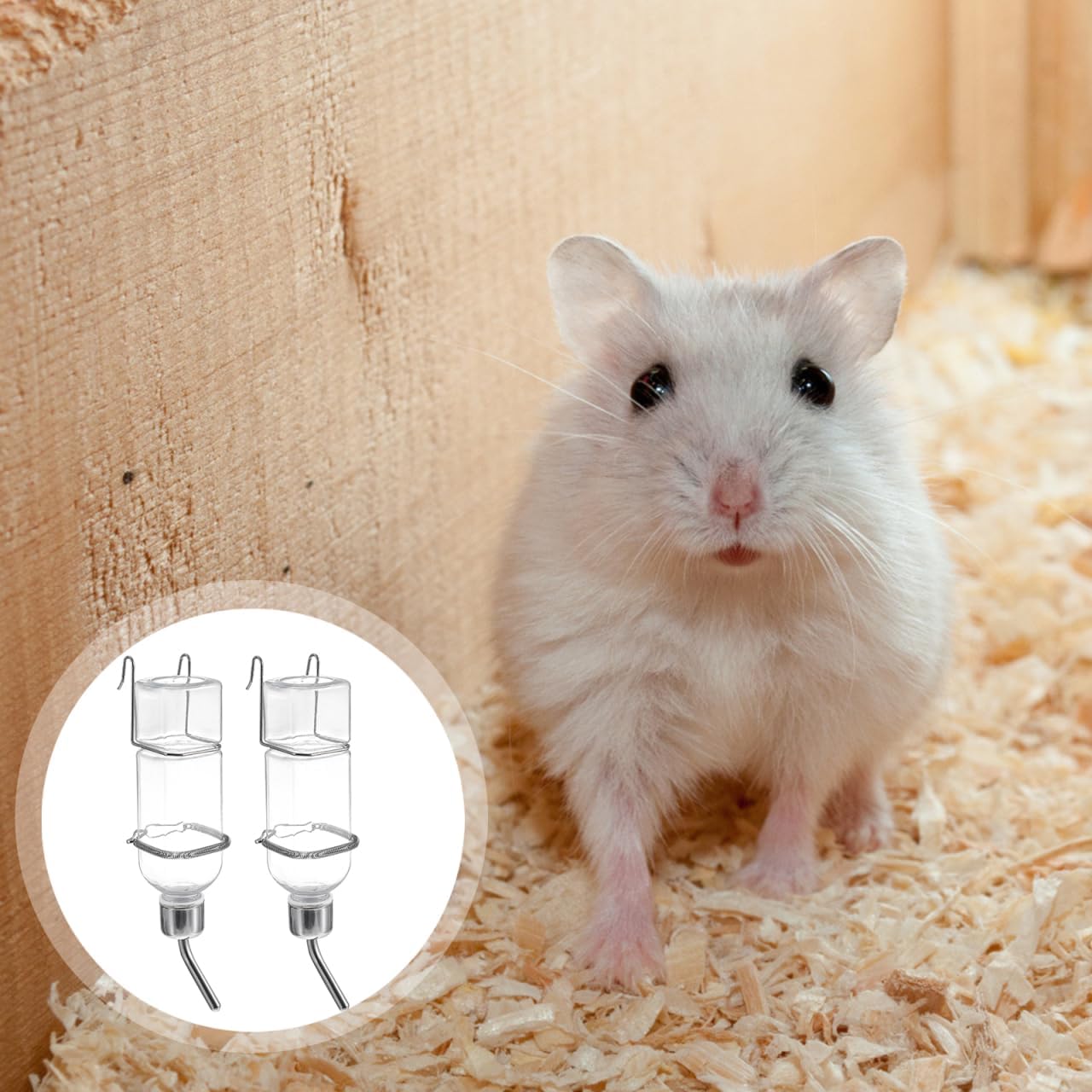 Small Animal Water Bottle 2 Pack, No Drip Guinea Pig Water Bottle & Rabbit Water Dispenser, 350ml Leakproof Pet Water Dispenser for Hamster, Bunny & Small Pet Cage Accessories