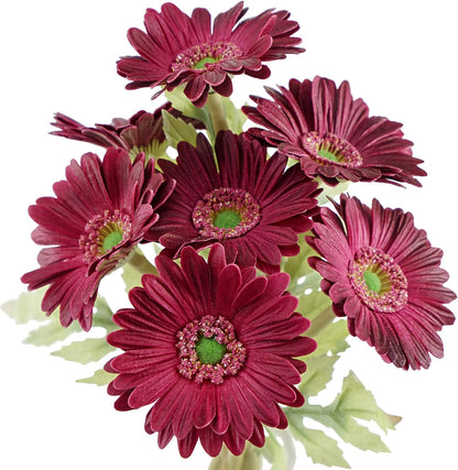 Real Touch Gerbera Daisy Artificial Flowers Arrangement & Wedding Bouquet (7 Floral Stems, Tuscany Yellow)