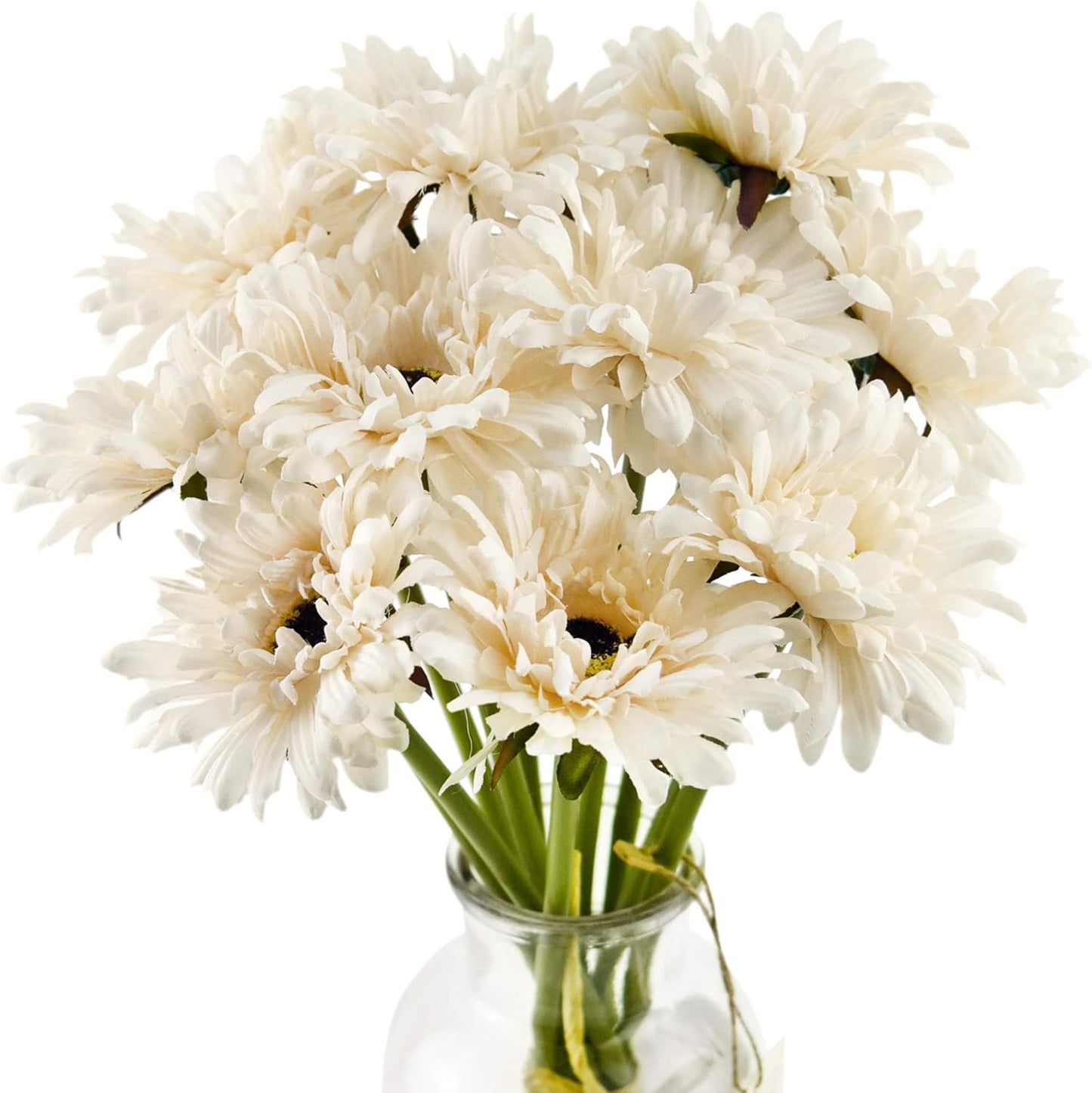 Real Touch Gerbera Daisy Artificial Flowers Arrangement & Wedding Bouquet (7 Floral Stems, Tuscany Yellow)
