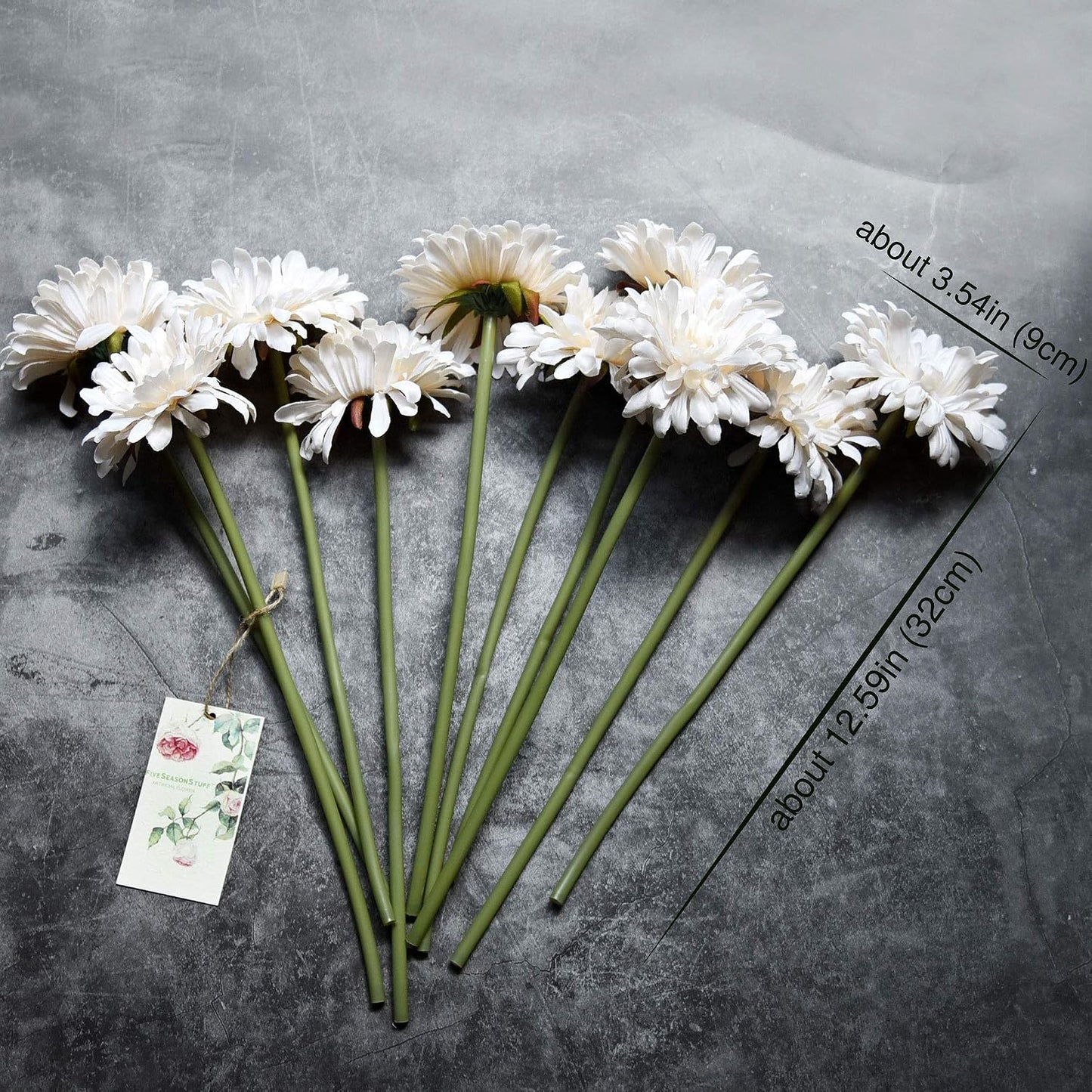 Real Touch Gerbera Daisy Artificial Flowers Arrangement & Wedding Bouquet (7 Floral Stems, Tuscany Yellow)
